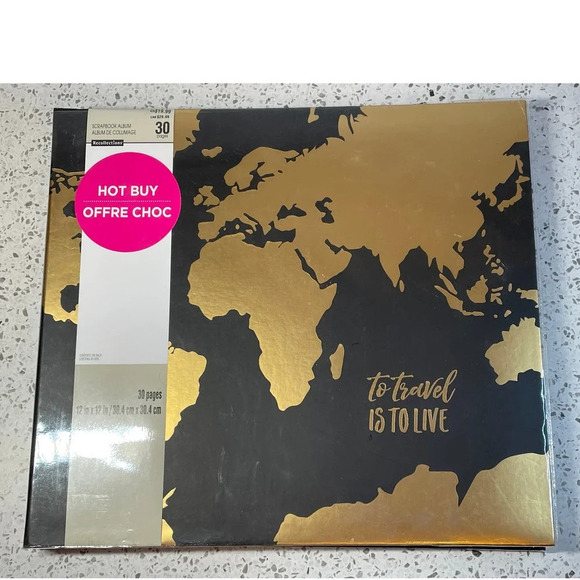 NEW Recollections 12x12 Scrapbook "To Travel Is To Live" 30 Pages Included - Picture 1 of 4